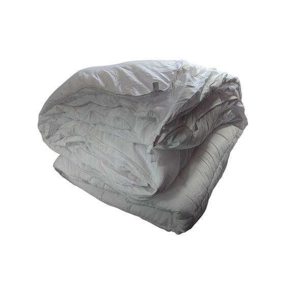 UTOPIA! PURE WHITE, BOXED EDGE, QUILTED DOWN ALTERNATIVE COMFORTER! SZ FULL - Picture 4 of 14